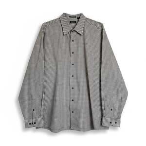 Arrow Men's XLT Black & White Micro Check Wrinkle Free Long Sleeve Button Shirt